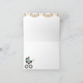 Eggshell Blue Damas Baby Koetsendouche Dank u Bedankkaart (Binnen)