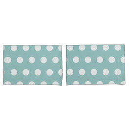 Eggshell Blue Geometric White Polka Dots Kussensloop