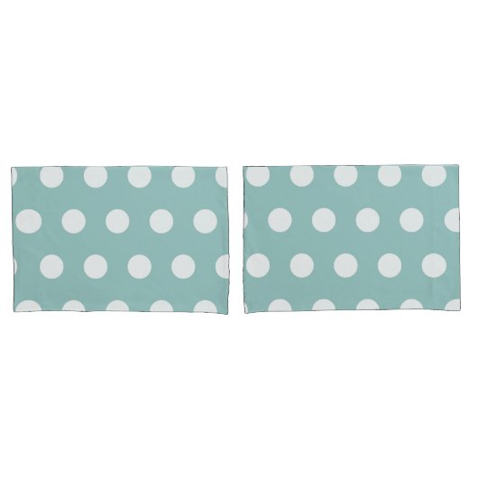 Eggshell Blue Geometric White Polka Dots Kussensloop (Voorkant-Set)