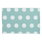 Eggshell Blue Geometric White Polka Dots Kussensloop (Voorkant-Links)