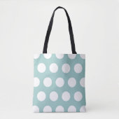 Eggshell Blue White Polka Dots Tote Bag (Voorkant)