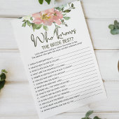 Eggshell Blush Floral Game die Bride Best kent Flyer