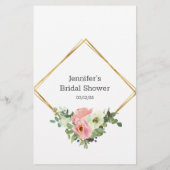 Eggshell Blush Floral Game waar we waren Flyer (Achterkant)