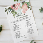 Eggshell Blush Floral game Whit in je tas Flyer<br><div class="desc">Wat zit er in je paarse vrijgezellenfeest spel? Elegant Waterverf Eggshell en Blush Floral. Overeenkomende objecten om je collectie te voltooien zijn beschikbaar in onze Zazzle winkel!</div>