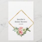 Eggshell Blush Floral Game zou de Groom zeggen Flyer (Achterkant)
