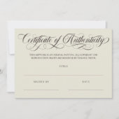 Eggshell Brown Swirls Certificate of Authenticity (Voorkant)