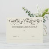 Eggshell Brown Swirls Certificate of Authenticity (Staand voorkant)