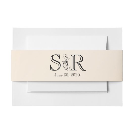 Eggshell Elegance Wedding Belly Band Uitnodigingen Wikkel (Voorkant Voorbeeld)