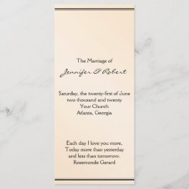 Eggshell Elegance Wedding Programma Programmakaart