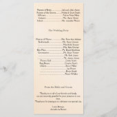 Eggshell Elegance Wedding Programma Programmakaart (Achterkant)