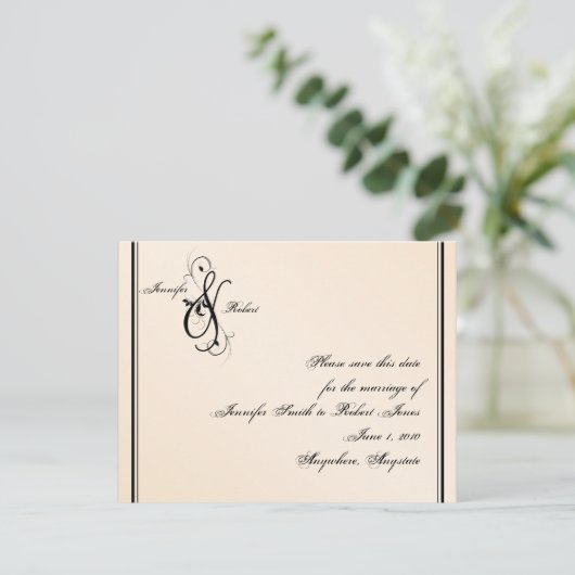 Eggshell Elegance Wedding Save the Date (Staand voorkant)