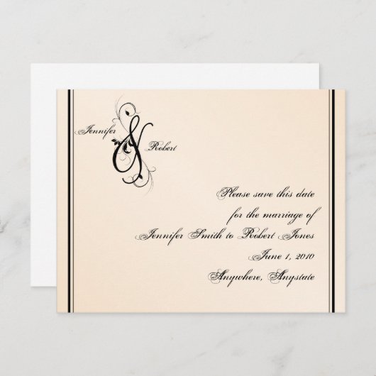 Eggshell Elegance Wedding Save the Date (Voorkant / Achterkant)