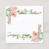 Eggshell en Blush Elegant Floral Date Night Kaart Vierkante Visitekaartje (Achterkant)