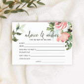Eggshell en Blush Floral Advice Wishes Wedding Briefpapier
