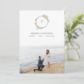 Eggshell en Blush Floral Afbeelding sparen de Datu Save The Date (Staand voorkant)