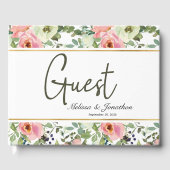 Eggshell en Blush Floral Elegant Wedding Gastenboek (Voorkant)