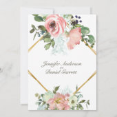 Eggshell en Blush Floral Engagement Party Kaart (Achterkant)