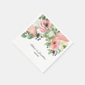 Eggshell en Blush Floral Romantic Wedding Napkins Servet (Hoek)