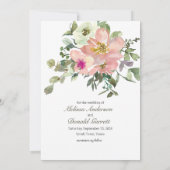 Eggshell en Blush Floral sparen de Datum Save The Date (Achterkant)
