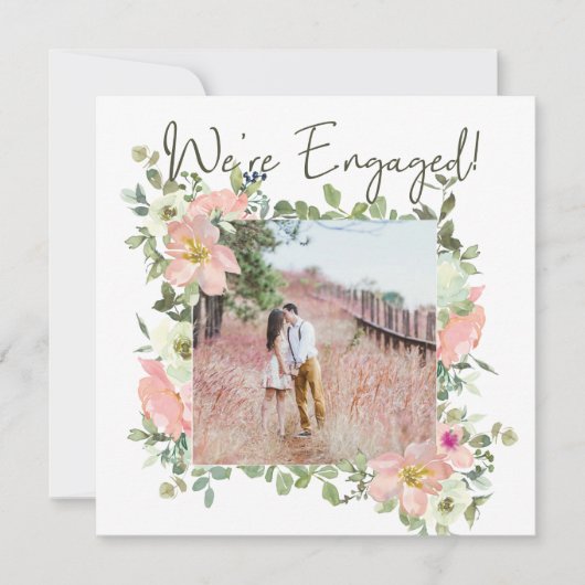 Eggshell en Blush Floral Voeg het Verloving van de (Voorkant)