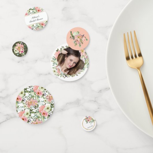 Eggshell en Blush Floral Wedding Confetti (Groep)