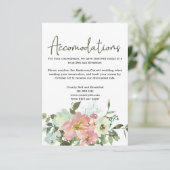 Eggshell en Blush Floral Wedding Enclosure Kaart (Staand voorkant)