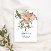 Eggshell en Blush Floral Wedding Enclosure Kaart