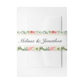 Eggshell en Blush Floral Wedding Invi Uitnodigingen Wikkel (Voorkant Voorbeeld)