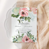 Eggshell en Blush Floral Wedding Kaart
