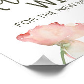 Eggshell en Blush Floral Wedding Kaart & Gifts Poster (Hoek)