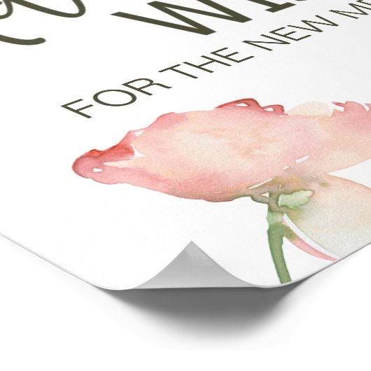 Eggshell en Blush Floral Wedding Kaart & Gifts Poster (Hoek)