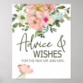 Eggshell en Blush Floral Wedding Kaart & Gifts Poster (Voorkant)