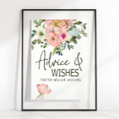 Eggshell en Blush Floral Wedding Kaart & Gifts Poster