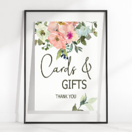 Eggshell en Blush Floral Wedding Kaart & Gifts Poster