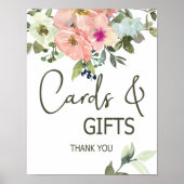 Eggshell en Blush Floral Wedding Kaart & Gifts Poster (Voorkant)