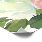 Eggshell en Blush Floral Wedding Love is Sweet Poster (Hoek)