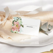 Eggshell en Blush Floral Wedding Place Card Plaatskaartje
