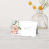 Eggshell en Blush Floral Wedding Place Card Plaatskaartje (Voorkant)