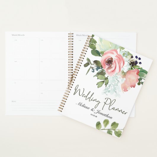 Eggshell en Blush Floral Wedding Planner (Display)