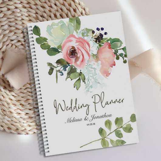 Eggshell en Blush Floral Wedding Planner