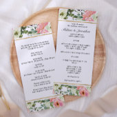 Eggshell en Blush Floral Wedding Programme Programmakaart