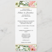 Eggshell en Blush Floral Wedding Programme Programmakaart (Voorkant)