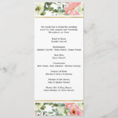 Eggshell en Blush Floral Wedding Programme Programmakaart (Achterkant)