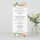 Eggshell en Blush Floral Wedding Programme Programmakaart (Staand voorkant)