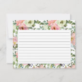 Eggshell en Blush Floral Wedding Recipe Kaart Notitiekaartje (Achterkant)
