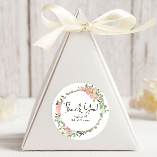 Eggshell en Blush Floral Wedding Ronde Sticker