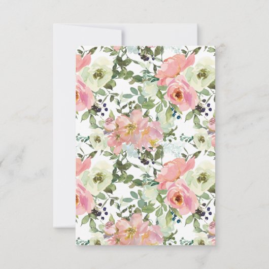 Eggshell en Blush Floral Wedding RSVP Kaart (Achterkant)