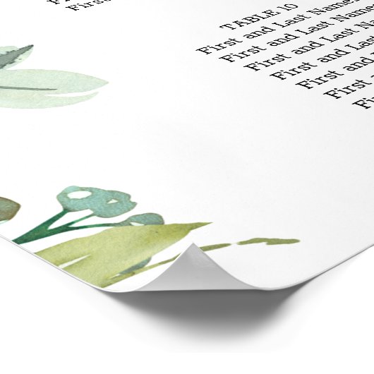 Eggshell en Blush Floral Wedding Seating Chart Poster (Hoek)