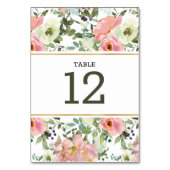 Eggshell en Blush Floral Wedding Table Number Kaart (Achterkant)