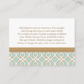 Eggshell Gold Marokkaanse receptie Kaarten (Achterkant)